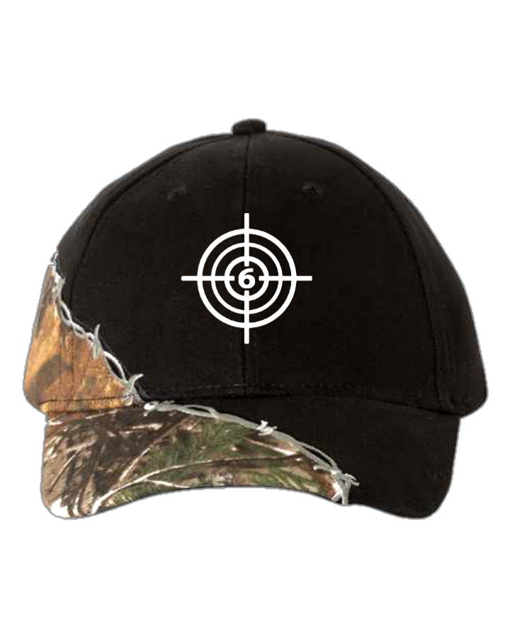 Barbed Wire Camo Crosshair Logo Hat